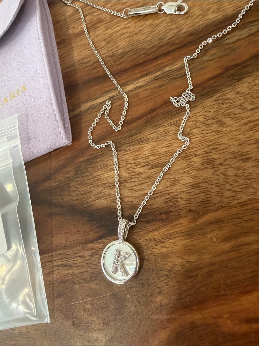 Melinda Maria Love Letters K Medallion Necklace - Picture 5 of 10